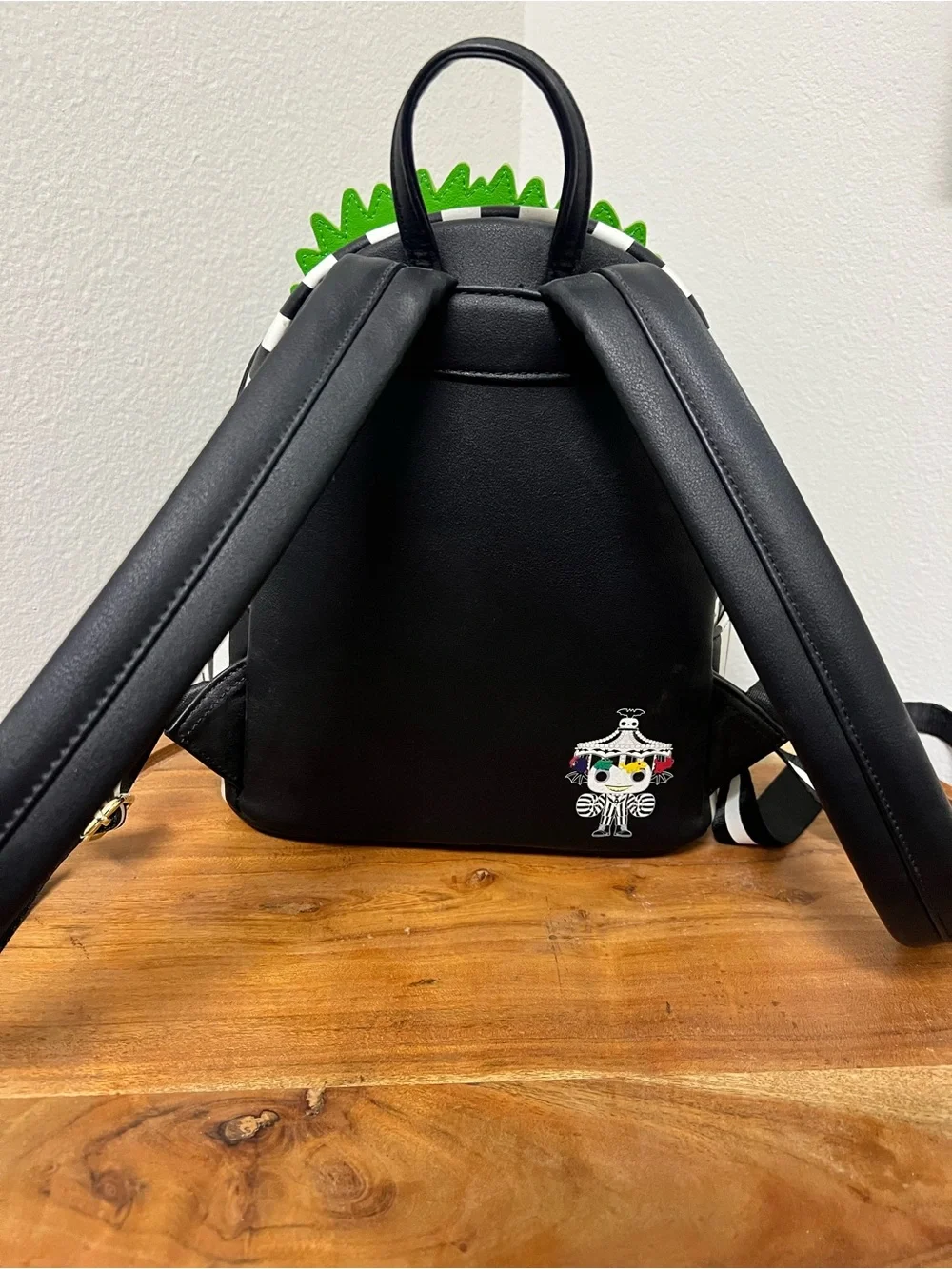 Loungefly Black White Green Beetlejuice Mini Backpack